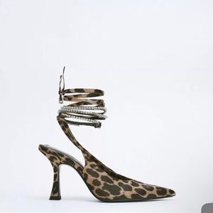 ZARA Leopard Print Slingbacks